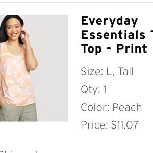 Eddie Bauer Peach/Cream Print Tank Top